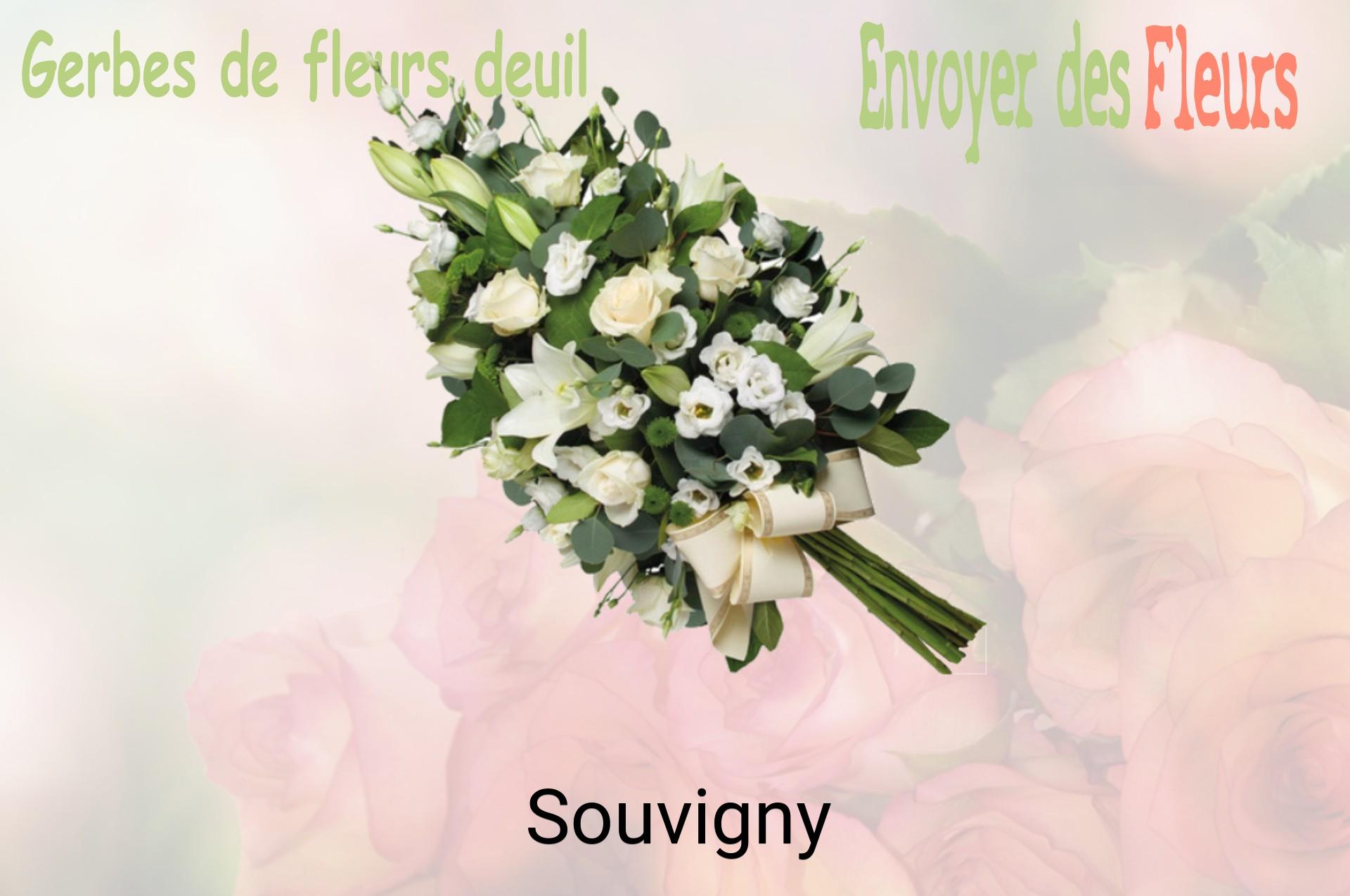 Gerbe de fleurs de deuil livrée à Souvigny